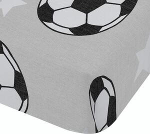 Siva napenjalna flanelna otroška rjuha za zakonsko posteljo 135x190 cm Football Stars – Catherine Lansfield