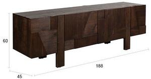TV omarica iz masivnega lesa v temni naravni barvi 188x60x45 cm Bruneau – Dutchbone