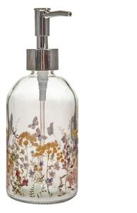 Steklen dozirnik za milo 390 ml Flowers – Dakls