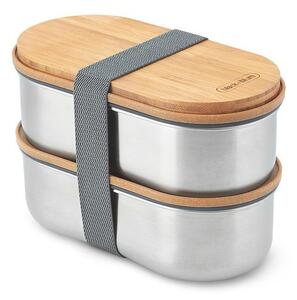 Posoda za malico 2 kos s predeli Bento – Black + Blum