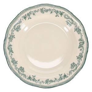 Zelen/slonokoščen jušni porcelanast krožnik ø 23 cm Cyril – S|P Collection