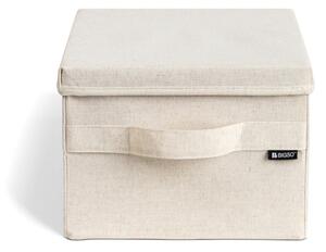 Bež tekstilna škatla za shranjevanje s pokrovom 27x36x19 cm Soft Storage Small – Bigso