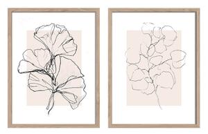 Tiskane slike v kompletu 2 ks z okvirjem 30x40 cm Floral Set – Styler