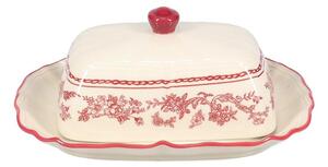 Bordo rdeča/slonokoščena porcelanasta posoda za maslo Cyril – S|P Collection