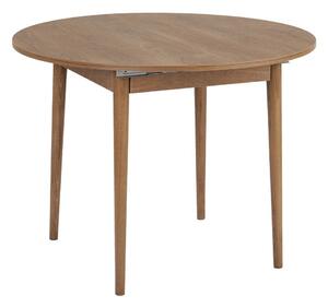 Okrogla raztegljiva jedilna miza z dodatno ploščo v hrastovem dekorju ø 100 cm Viona – Kalune Design