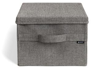 Siva tekstilna škatla za shranjevanje s pokrovom 31x41x22 cm Soft Storage Medium – Bigso