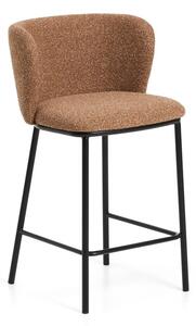 Oblazinjen barski stol v barvi terakote (višina sedeža 65 cm) Ciselia – Kave Home