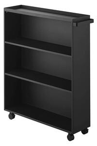 Črn kovinski regal na koleščkih 59x70x16 cm Tower – YAMAZAKI