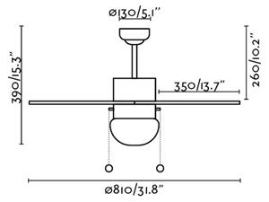 FARO 33185 - Stropni ventilator PALAO 1xE14/40W/230V