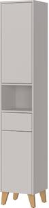 Kremno bela visoka kopalniška omarica v mat dekorju 33x181 cm Arnea – Germania