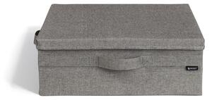 Siva tekstilna škatla za shranjevanje s pokrovom 46x56x16 cm Soft Storage Low – Bigso