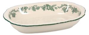 Zelen/slonokoščen servirni porcelanast krožnik Cyril – S|P Collection