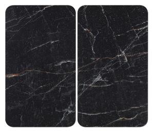 Zaščitne plošče za štedilnik 2 ks iz kaljenega stekla 52x30 cm Black Marble – Wenko