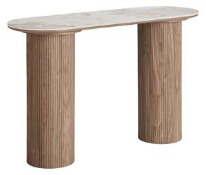 Bež/v naravni barvi stranska mizica z mizno ploščo v marmornem dekorju 40x120 cm Athens – House Nordic