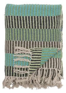 Zelena/modra odeja iz recikliranega bombaža 130x160 cm Isnel – Bloomingville