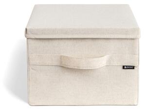Bež tekstilna škatla za shranjevanje s pokrovom 31x41x22 cm Soft Storage Medium – Bigso