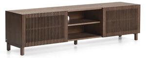 Temno rjava TV omarica v orehovem dekorju 180x49,5x42,5 cm Beyla – Kave Home