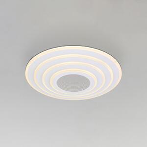 Globo Pametna LED-stropna svetilka Jocelyn, bela, CCT, daljinski upravljalnik, zatemnjen, Bela, Dnevna soba / jedilnica, Kovina