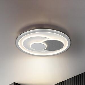 Globo LED-stropna svetilka Ruiz I, bela/srebrna, Ø 48 cm, CCT, Bela, Dnevna soba / jedilnica, Kovina