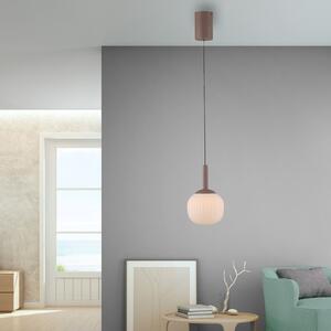 JUST LIGHT. GmbH LED-visoka svetilka Nami, z enim žarilnim telesom, bela/pesek, steklo, železo, zatemnjen, Bež, Dnevna soba / jedilnica, Steklo, Globus