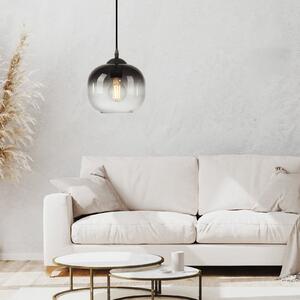 JUST LIGHT. GmbH Visoka svetilka Zea, 1 žarnica, dimno siva/črna, steklo, E27, Siva, Dnevna soba / jedilnica, Steklo, Sodobni