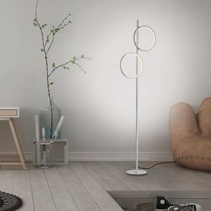 JUST LIGHT. GmbH LED-stoječa svetilka Mini-Ritus, srebrna, železna, z 2 obroči, Kovinska, Dnevna soba / jedilnica, Kovina, Sodobni