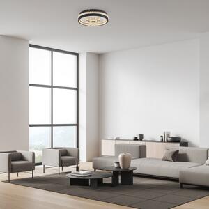 JUST LIGHT. GmbH LED-stropna svetilka Hanni, črna, železo, aluminij, kristalni videz, Črna, Dnevna soba / jedilnica, Kovina, Sodobni