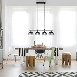 JUST LIGHT. GmbH Visoka svetilka Zea, 4-žarnica, dimno siva/črna, steklo, E14, Siva, Dnevna soba / jedilnica, Steklo, Sodobni