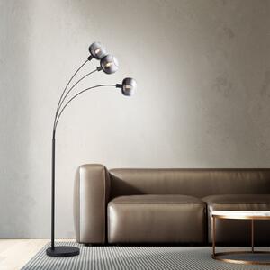 JUST LIGHT. GmbH Stojna svetilka Zea, 3-žarnica, dimno siva/črna, steklo, E14, Siva, Dnevna soba / jedilnica, Steklo, Sodobni