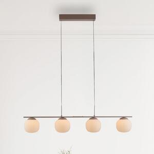 JUST LIGHT. GmbH LED-visoka svetilka Nami, 4-žarnica, podolgovata, pesek, bela, steklo, železo, zatemnjen, Bež, Dnevna soba / jedilnica, Steklo, Globus