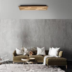 JUST LIGHT. GmbH LED-stropna svetilka Akustik, 80 x 30 cm, naravno leseno, kovinsko, Les, Dnevna soba / jedilnica, Les, Sodobni