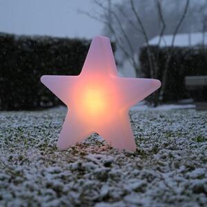 JUST LIGHT. GmbH LED-dekorativna svetilka na baterije Star, višina 39,5 cm, IP44, bela, RGBW, zatemnjen, Bela, Dnevna soba / jedilnica, Plastika