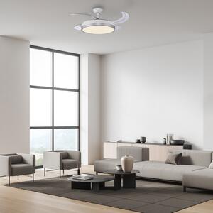JUST LIGHT. GmbH LED stropni ventilator Kopta, srebrna barva, CCT, daljinski upravljalnik,, zatemnjen, Kovinska, Dnevna soba / jedilnica, Kovina, Sodobni