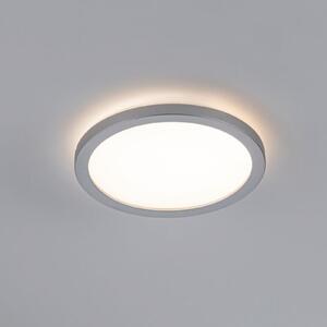 Paulmann LED-plošča Atria Shine, krom, premer 19 cm, 3000 K, vklop/izklop, IP20, Siva, Dnevna soba / jedilnica, Plastika, Sodobni