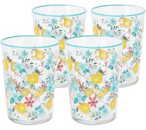 4-delni set kozarcev Cvetje in sadje 510 ml, modra