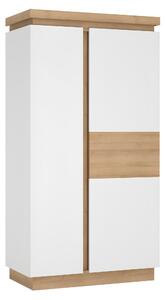 KONDELA LYOS01 omara, hrast/bela v visokem sijaju, LEONARDO