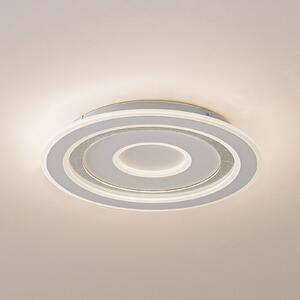 Lindby LED stropna svetilka Lorvik, Ø 40 cm, bela, CCT, z možnostjo zatemnitve, zatemnjen, Bela, Dnevna soba / jedilnica, Kovina, Sodobni