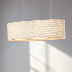 Lindby viseča svetilka Soula, 78 cm, bež, plastika, E27, zatemnjen, Bež, Dnevna soba / jedilnica, Plastika, Podeželska hiša / Rustikalna