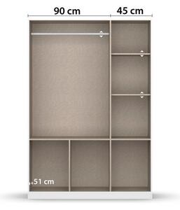 OMARA S KLASIČNIMI VRATI, hrast artisan, bela, visoki sijaj
