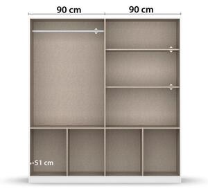 OMARA S KLASIČNIMI VRATI, hrast artisan, bela, visoki sijaj
