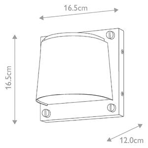 Zunanja stenska svetilka Scout, bela saten, IP44, 16,5 cm x 16,5 cm