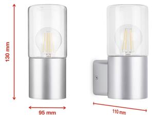 Briloner 320504TF - Zunanja stenska svetilka 1xE27/12W/230V IP44 srebrna