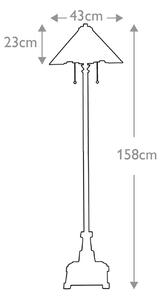 Talna svetilka Inglenook, slog Tiffany, bronasta, višina 158 cm