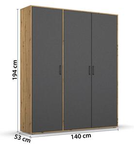 OMARA S KLASIČNIMI VRATI, siva, hrast artisan
