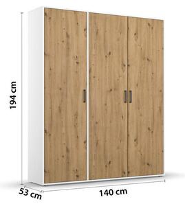OMARA S KLASIČNIMI VRATI, bela, hrast artisan