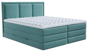 BOXSPRING POSTELJA 140 cm x 200 cm , tekstil turkizna