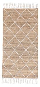 Bela/v naravni barvi ročno tkana preproga iz jute 70x140 cm Shaila – Bizzotto