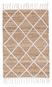Bela/v naravni barvi ročno tkana preproga iz jute 60x90 cm Shaila – Bizzotto