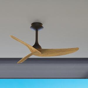 Mantra Iluminación Stropni ventilator Ipanema, črn/les, DC, tih, IP44, Črna, Dnevna soba / jedilnica, Kovina, Sodobni