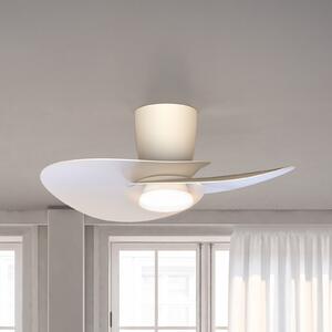 Mantra Iluminación LED stropni ventilator Nenufar, bel, DC, tih, CCT, 74 cm, zatemnjen, Bela, Dnevna soba / jedilnica, Aluminij, Sodobni